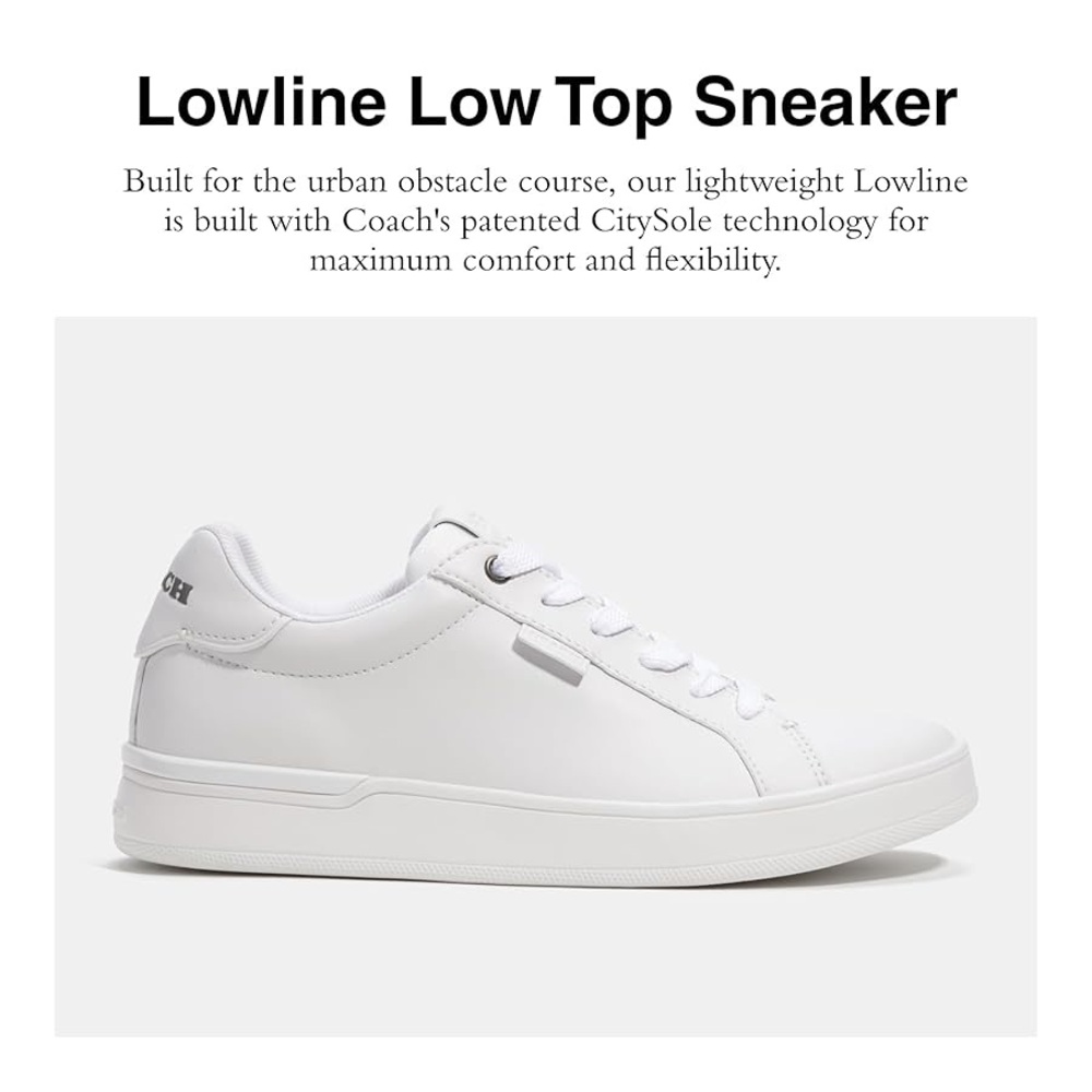 Coach Lowline‎ Leather Sneakers White Women’s Size 5B - Picture 14 of 16